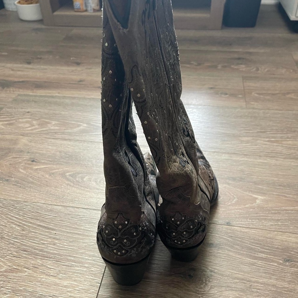 sterling river brown and black tall western boots - Picture 6 of 6